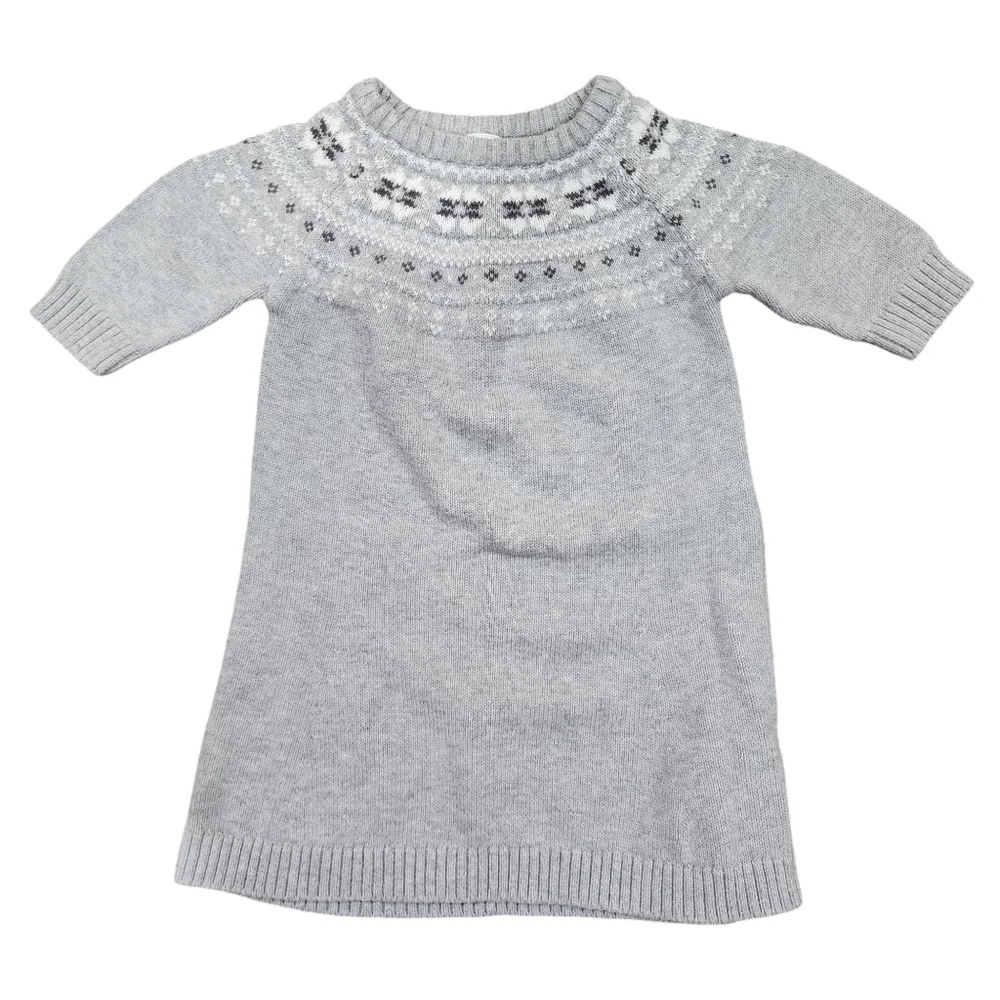 Carters Gray Sweater Dress Toddler Girl Knit 3T B0101
